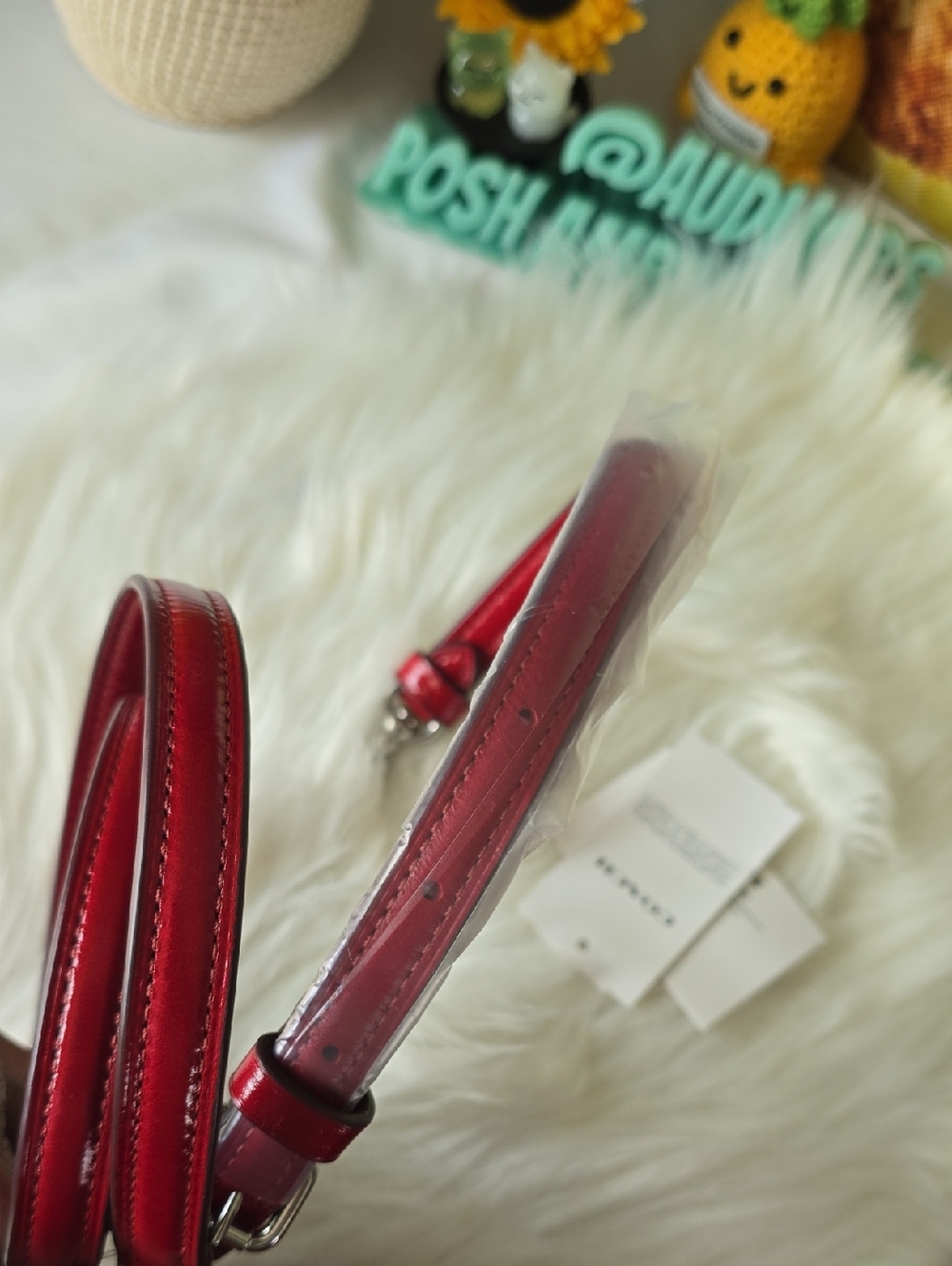 Coach NWT Ashton Mini Red Leather Buckle-Front Crossbody Bag Or Clutch So Cute - Picture 14 of 16